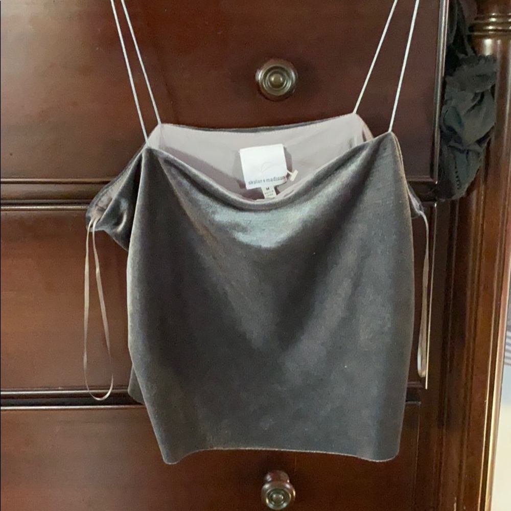 Velvet top grey barely worn medium